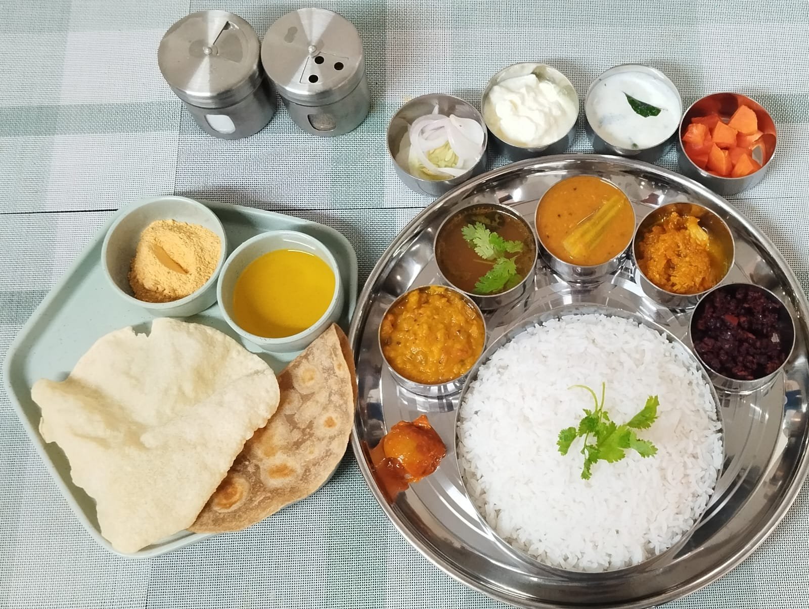South Indian full meals at Nourish and Renew Perungudi